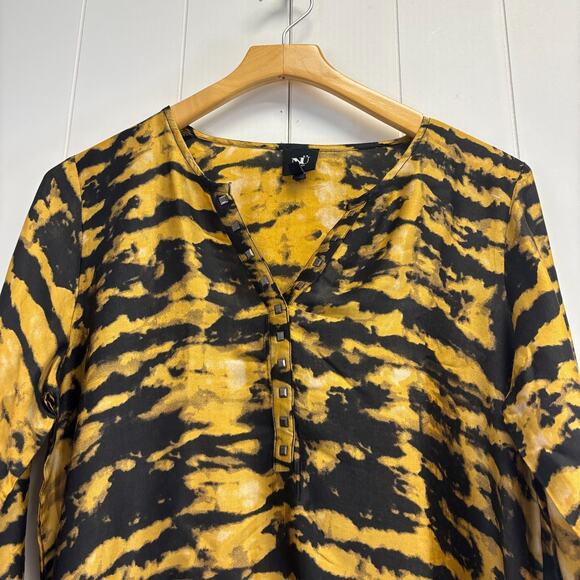 Nu Denmark Women's Abstract Tie Dye Boho Indie Henley Top Size S Free-Spirited - Picture 7 of 9